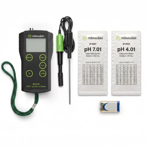 Medidor de pH y Temperatura portatil con calibración automática MW102 Milwaukee