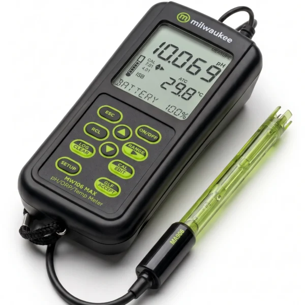 Medidor de pH/ORP y temperatura portatil con registro de datos MW106 Milwaukee