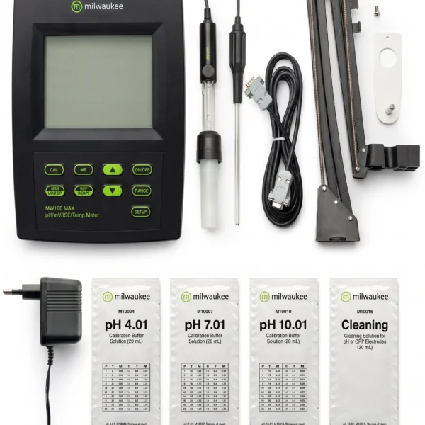 Medidor de pH-ORP-ISE y Temperatura de mesa con registrador de datos MW160 Max Milwaukee