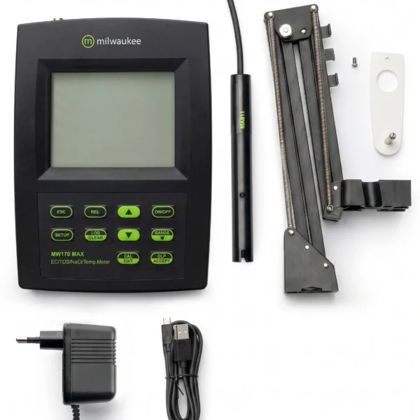 Medidor de CE/TDS/NaCl y Temperatura de mesa con registrador de datos MW170 Milwaukee