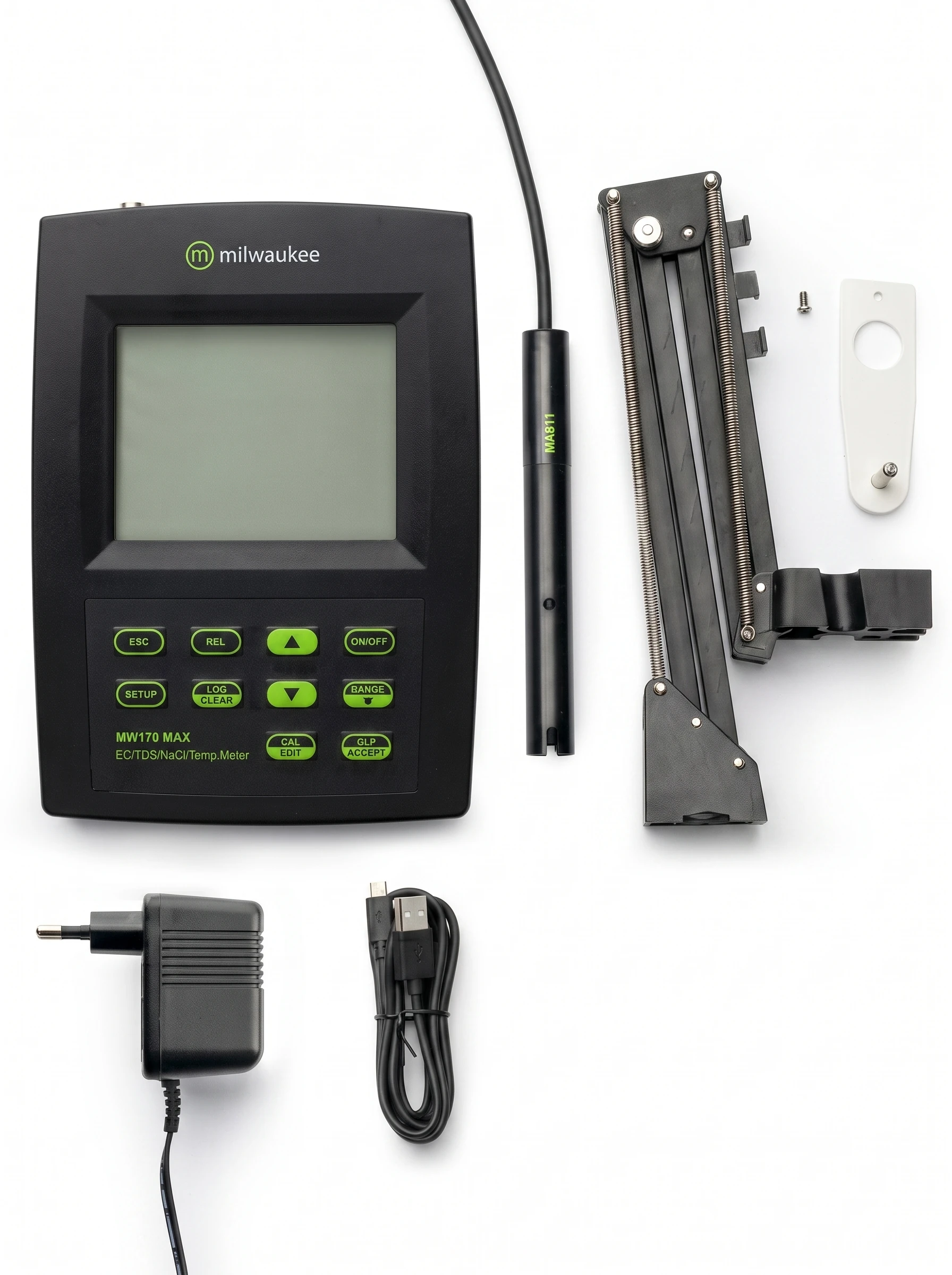 Medidor de CE/TDS/NaCl y Temperatura de mesa con registrador de datos MW170 Milwaukee