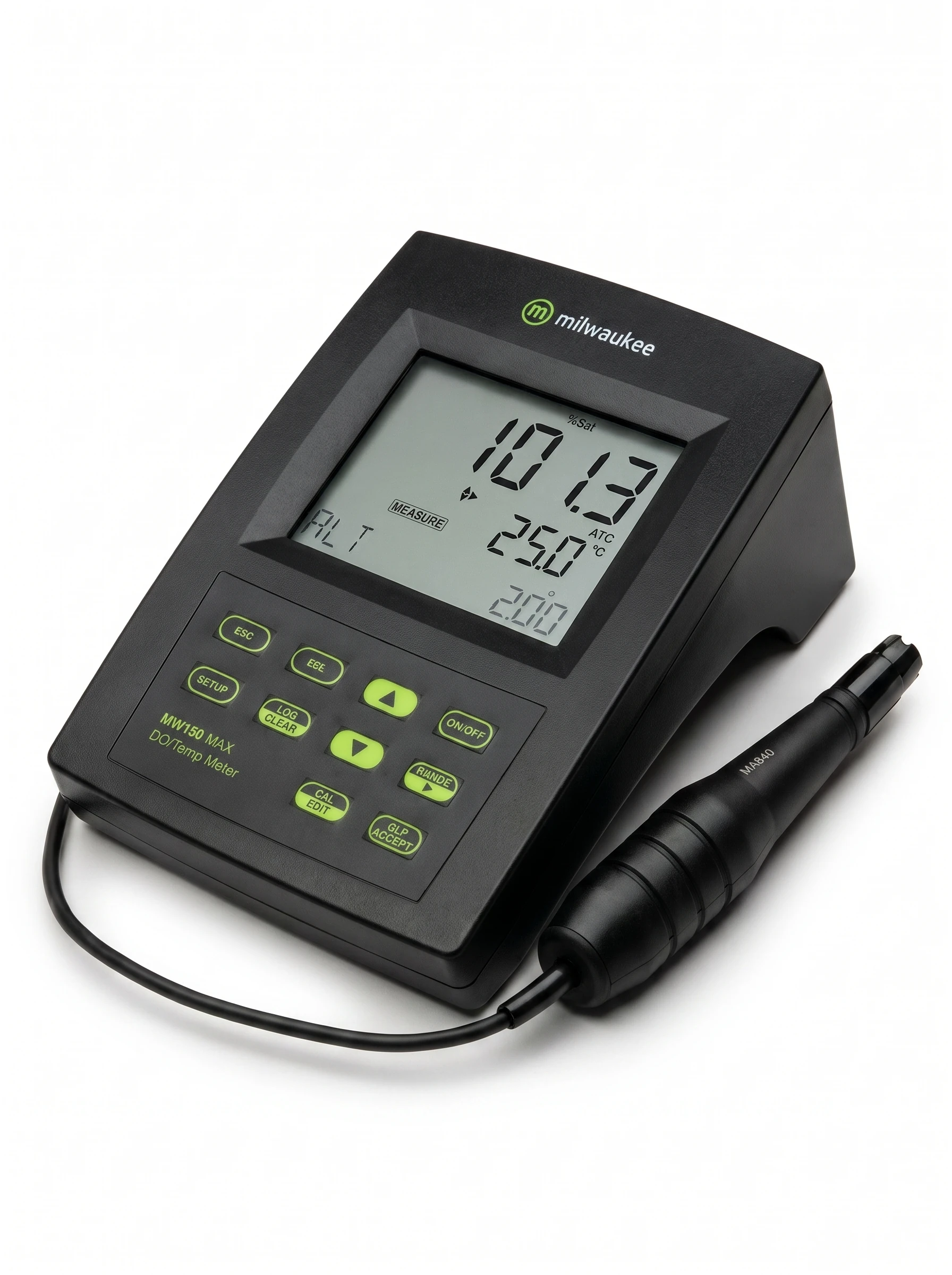 Medidor de oxígeno disuelto y temperatura de mesa MW190 Milwaukee