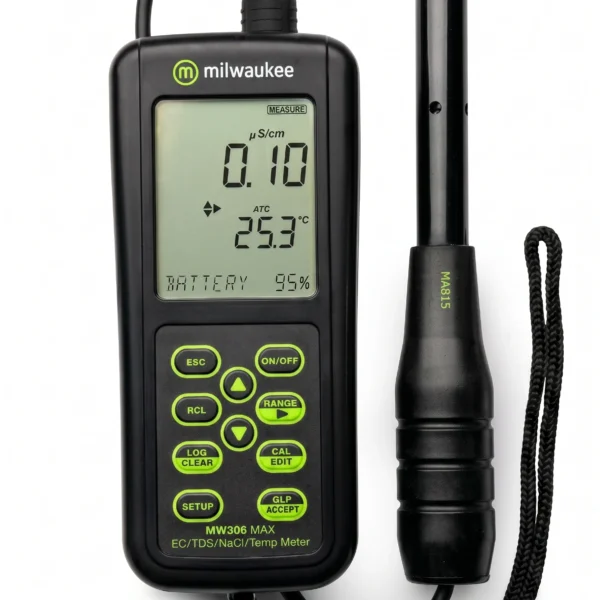 Medidor CE/TDS/NaCl/Temperatura con registro de datos MW306 Milwaukee