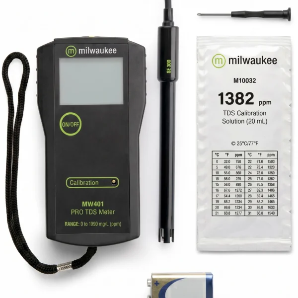 Medidor de TDS de rango bajo con ATC portatil MW401 Milwaukee