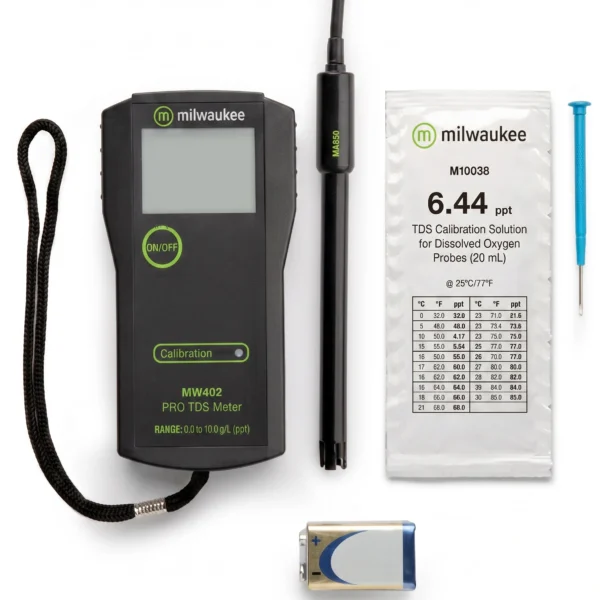 Medidor de TDS de rango alto (HR) portátil con ATC MW 402 Milwaukee