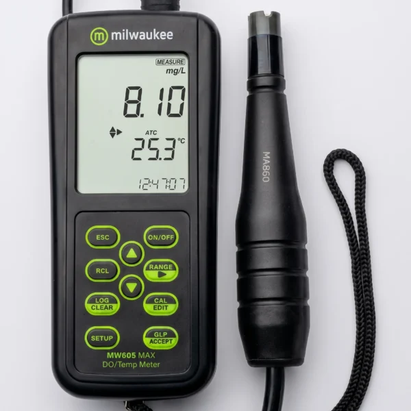 Medidor de oxígeno disuelto y temperatura portatil