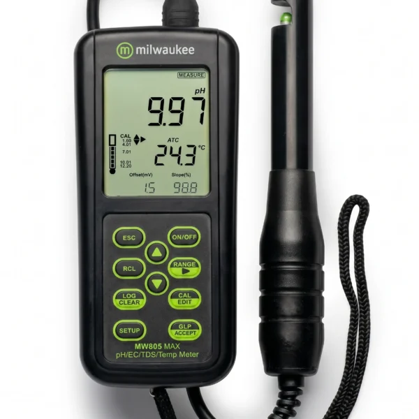 Medidor de pH/CE/TDS y Temperatura portatil
