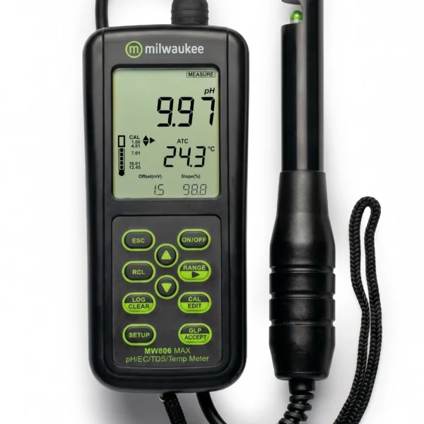 Medidor de pH/CE/TDS y Temperatura portatil de alto rango