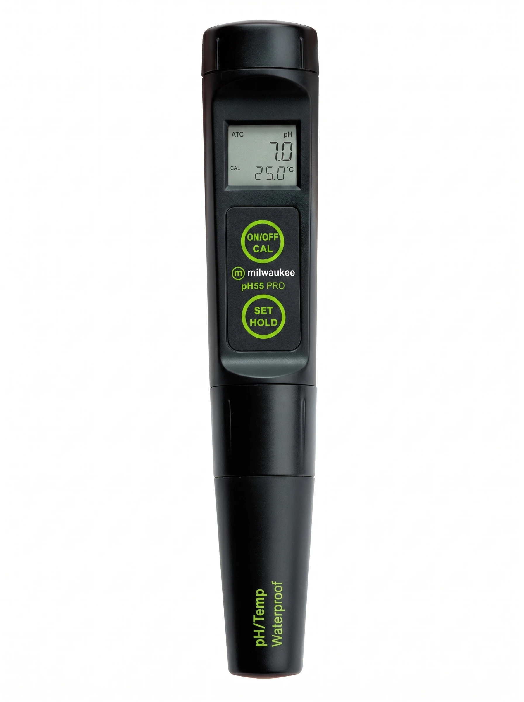 Medidor de pH y temperatura de bolsillo económico con ATC resistente al agua pH55 Milwaukee
